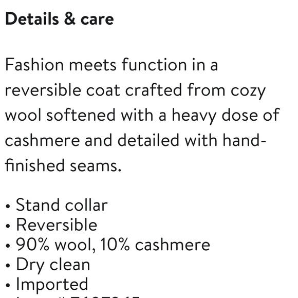 Eileen Fisher reversible wool & cashmere oversized coat - Picture 7 of 7